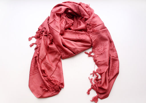 Religious Deities Printed Om Prayer Shawl with Fringes - nepacrafts