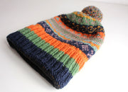 Orange Pure and Soft Wool Winter Sherpa Pom Pom Beanie - nepacrafts