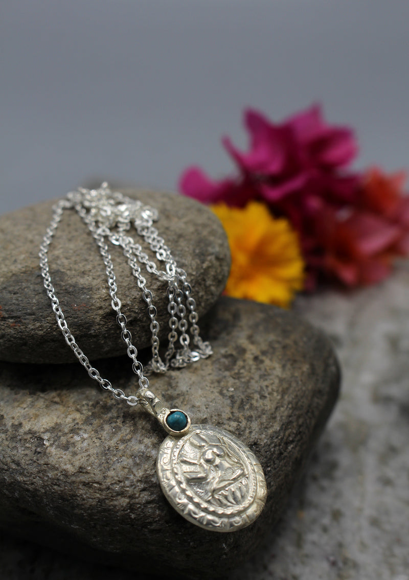Laxmi Pendant with Turquoise Stone