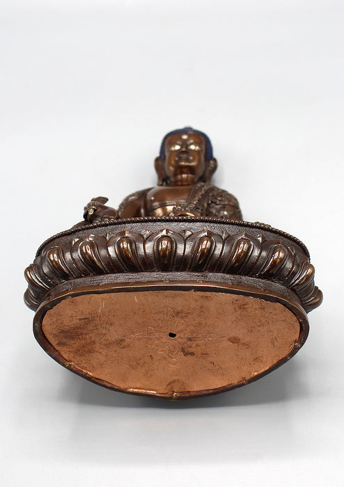 Finely Handcarved Copper Oxidized Medicine Buddha Statue
