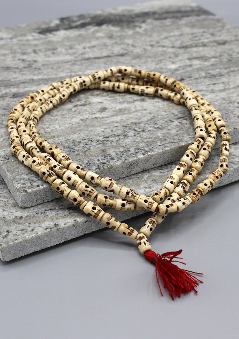 Traditional Offwhite Skull Prayer Mala