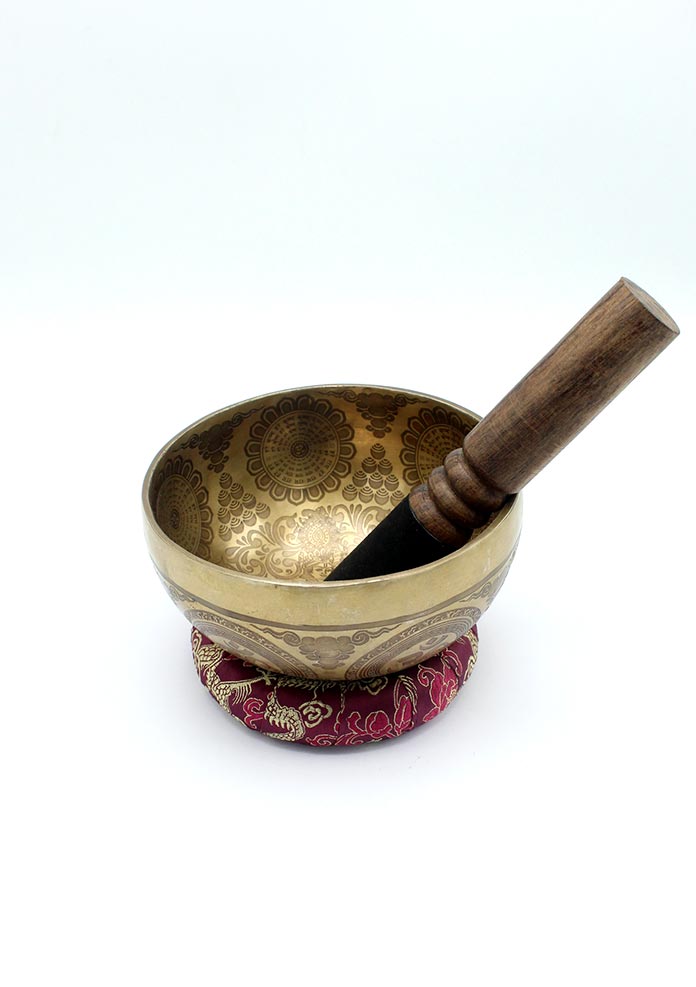 Radha Krishna  Fine Arts  Matra Etched Singing Bowl- 6 inch