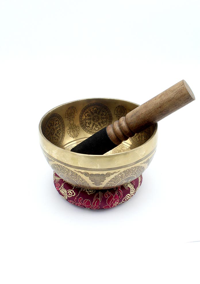 Medicine Buddha Dorjee Etched Fine Arts  Singing Bowl- 6 inch