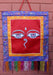 Buddha Eyes Embroidery Brocade Framed Wall Hanging - nepacrafts