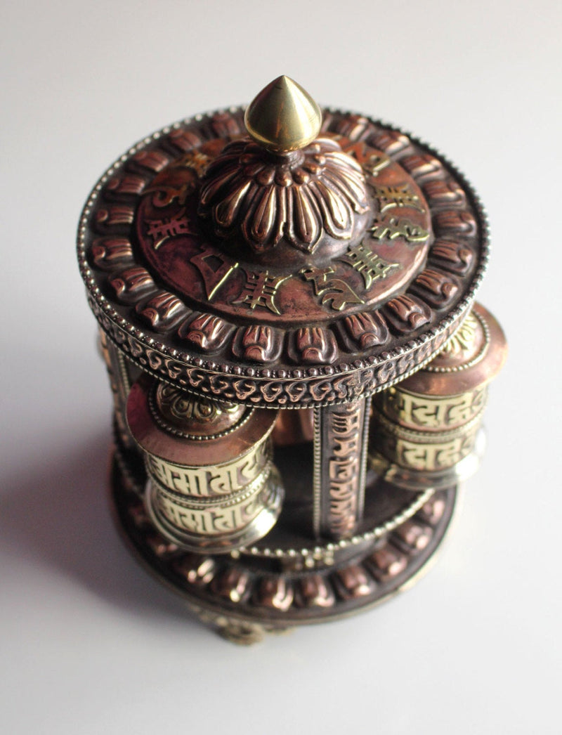 Five Roll Tibetan Prayer Wheel with Tashitage Mantra