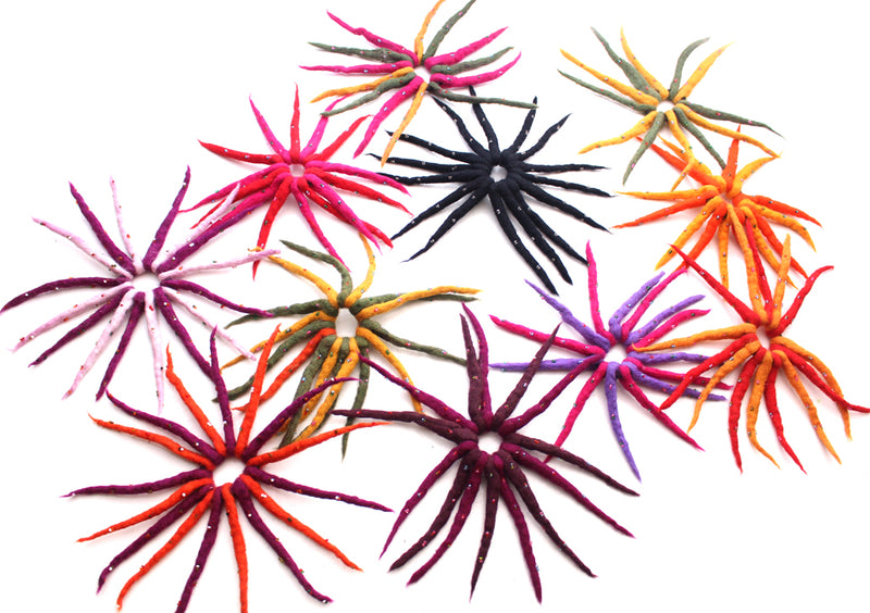 Colorful Urchin Merino Wool Felt Hair Band with beads Decoration - nepacrafts
