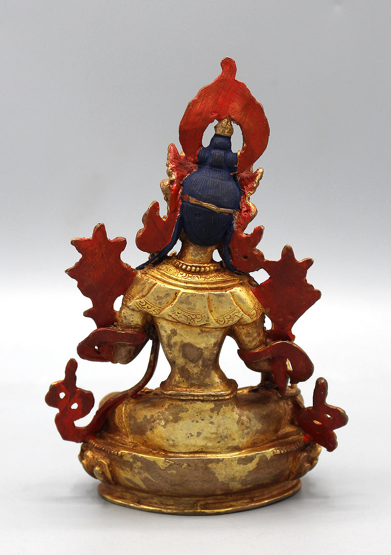 Gold Plated Eternal White Tara Statue 6 Inch
