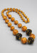 Shiny Golden and Maroon Glass Seed Beads Necklace - nepacrafts