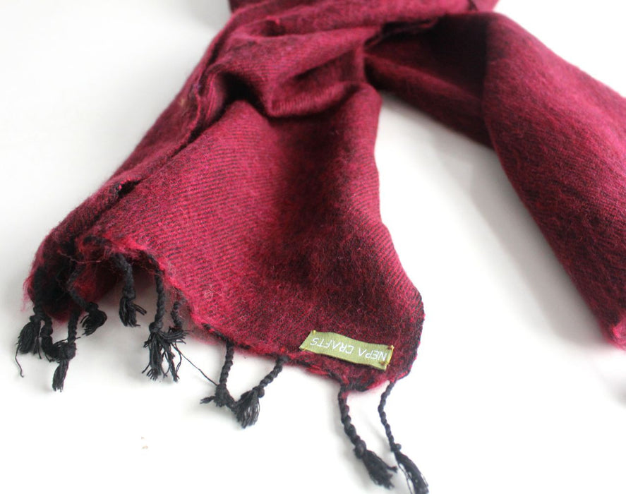 Three Ply Maroon Woolen Muffler - nepacrafts