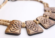 Endless Knot Carved Yak Bone Necklace - nepacrafts