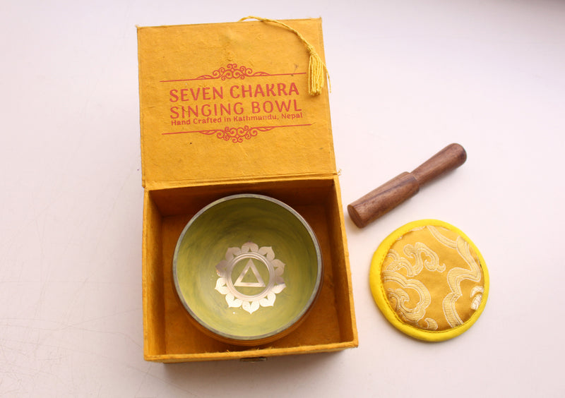 Seven Chakra Signs etched Singing Bowls Gift Box set
