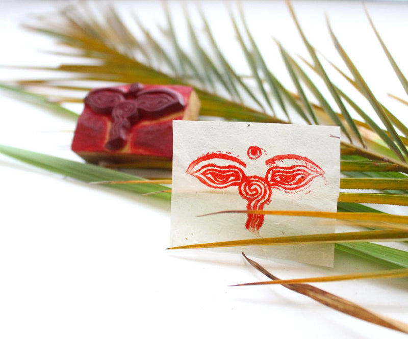Buddha Eyes Wooden Stamp - nepacrafts