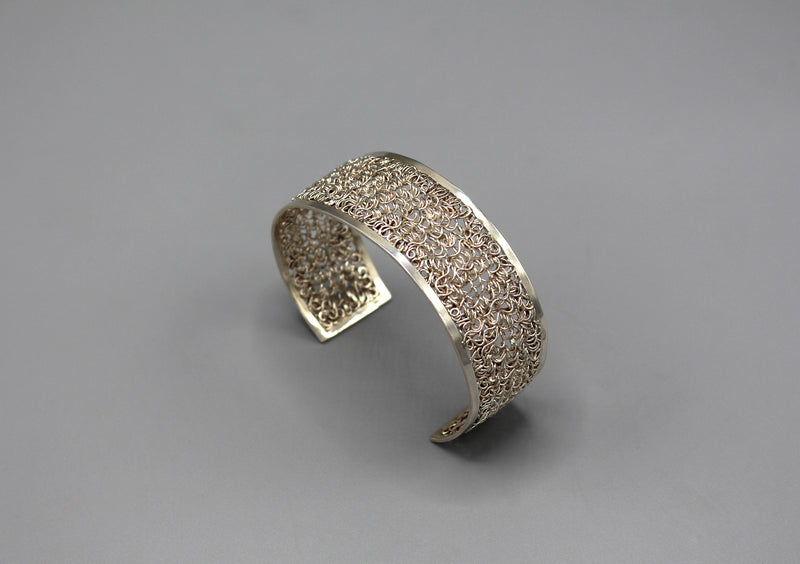 Filigree Tibetan Sterling Silver Bracelet - nepacrafts