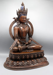 Shakyamuni Buddha Copper Oxidized Statue - nepacrafts