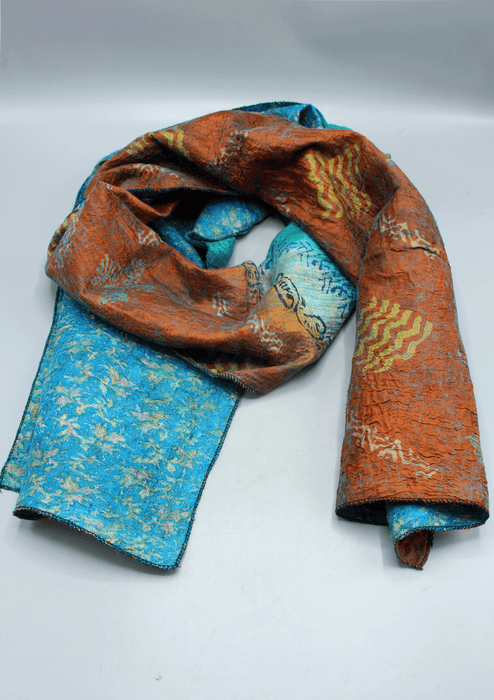 Felt Brown and Blue Double Sided Wrap