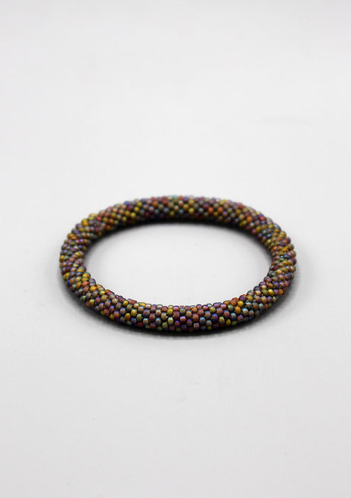 Purple Shining Glass Beads Roll on Bracelet