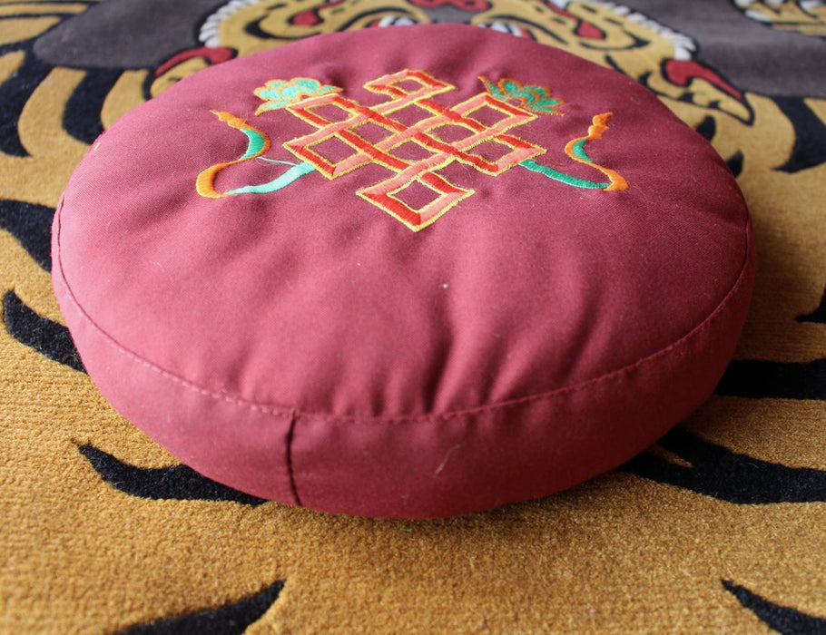 Endless Knot Embroidered Meditation Cushion
