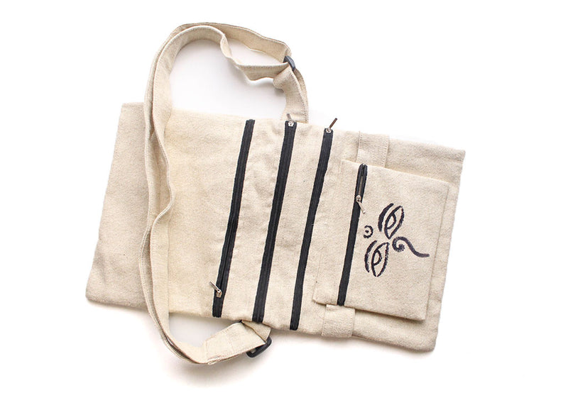 Buddha Eyes Printed Cotton Side Carry Bag - nepacrafts