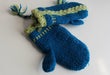 Blue with Lime Lining Soft Wool Mittens - nepacrafts