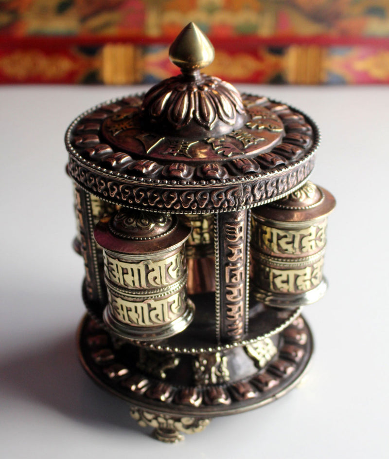 Five Roll Tibetan Prayer Wheel with Tashitage Mantra