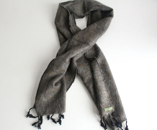 Traditional Hand Loomed Gray Brown Woolen Muffler - nepacrafts