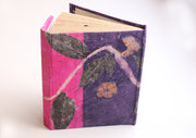 Real Leaves Printed Pink Color Lokta Paper Journal Book - nepacrafts