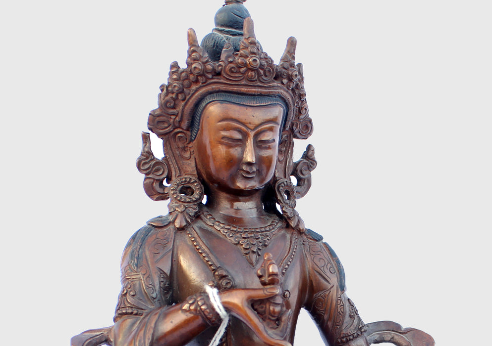 Copper Oxidized Vajrasattva Statue 8 Inch High - nepacrafts