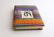 Bhutanese Fabric Hard Cover Thick Lokta Paper Journal Book with Tibetan Om - nepacrafts