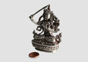 Silver Sterling Manjushri Statue, 8.5cm High Silver Manjushri, 925 Sterling Silver Statue MST366 - nepacrafts