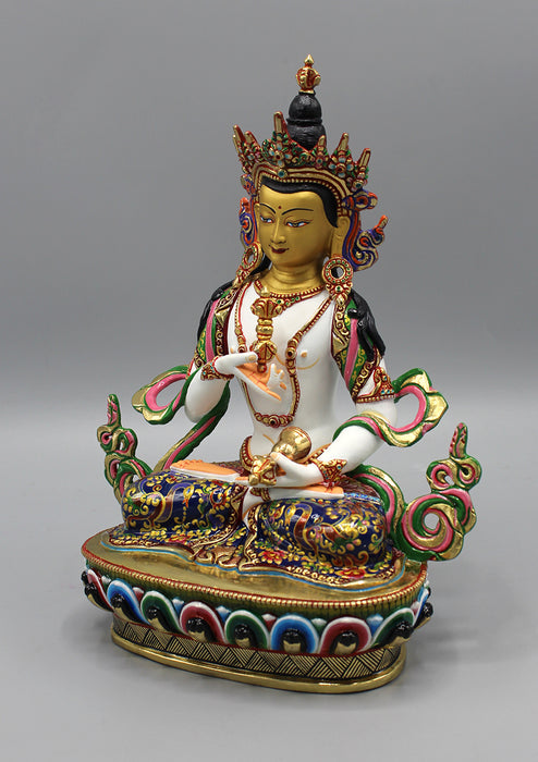 Partly Gold Plated Bodhisattva Vajrasattva Statue