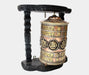 Large Copper Prayer Wheel with Wooden Wall Frame - nepacrafts