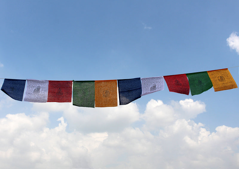 5 Rolls of Large Tibetan Deities Printed Cotton Prayer Flags