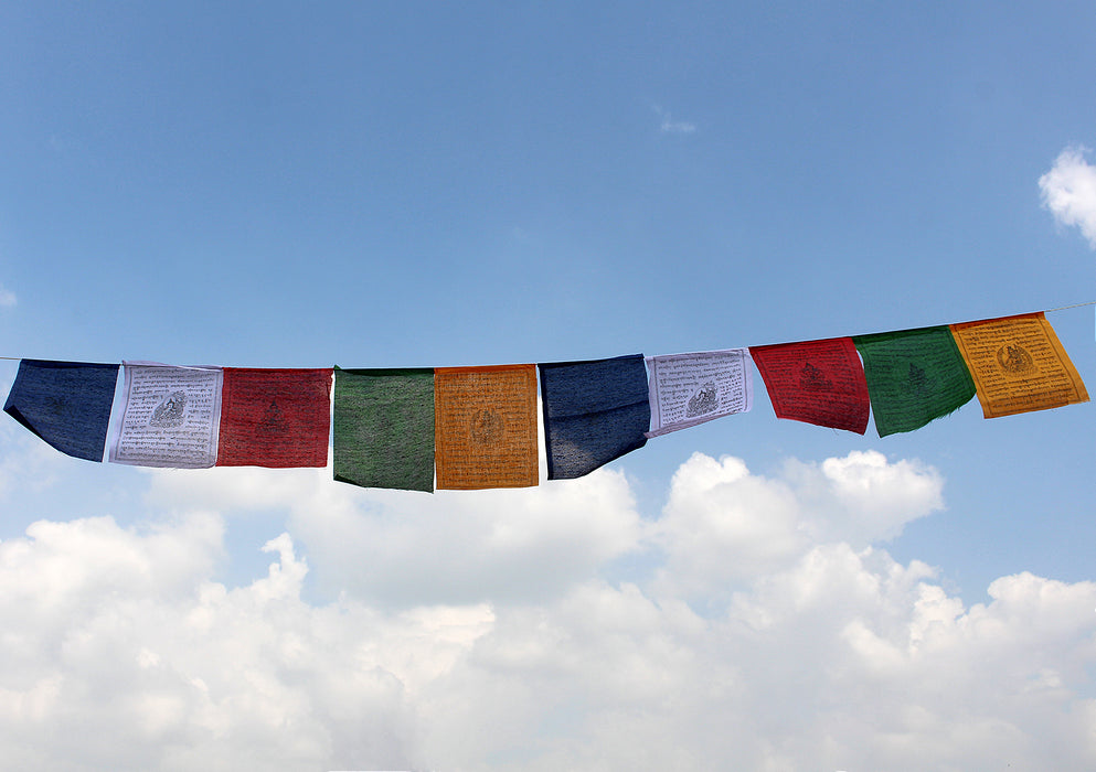 5 Rolls of Large Tibetan Deities Printed Cotton Prayer Flags