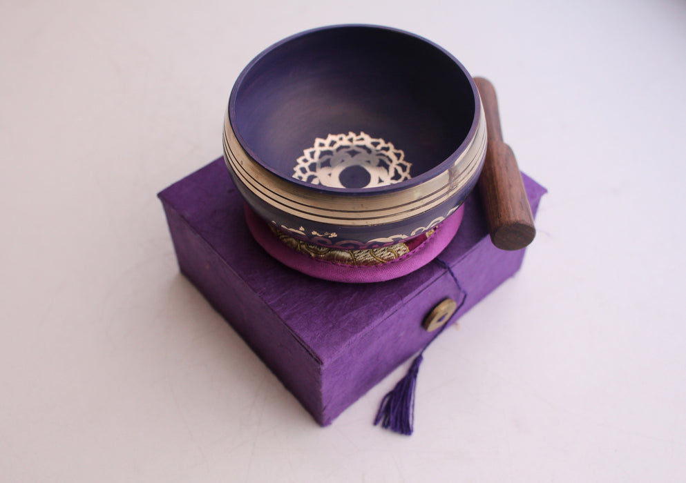 Crown Chakra Singing Bowl Gift Set - nepacrafts