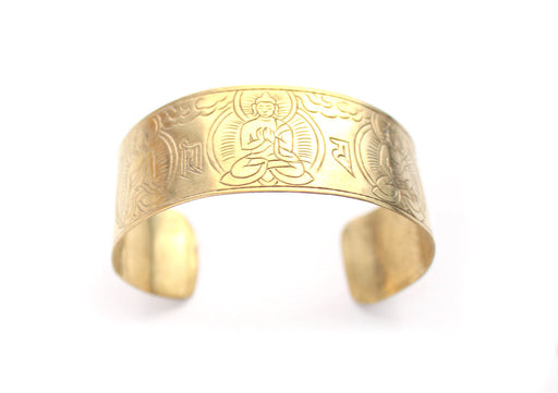 Pancha Buddha Carved Brass Unisex Bracelet - nepacrafts