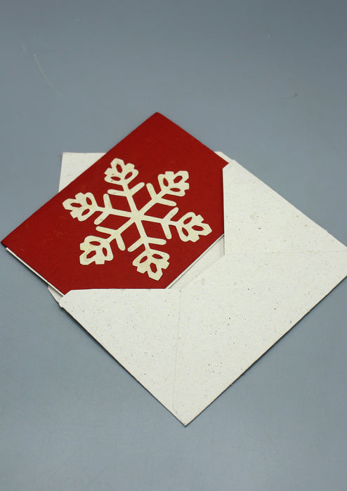 100% Handmade Recyled   Snowflake Design  Christmas Card