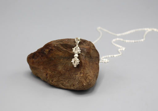 Eight Point Dorjee Sterling Silver Pendant - nepacrafts