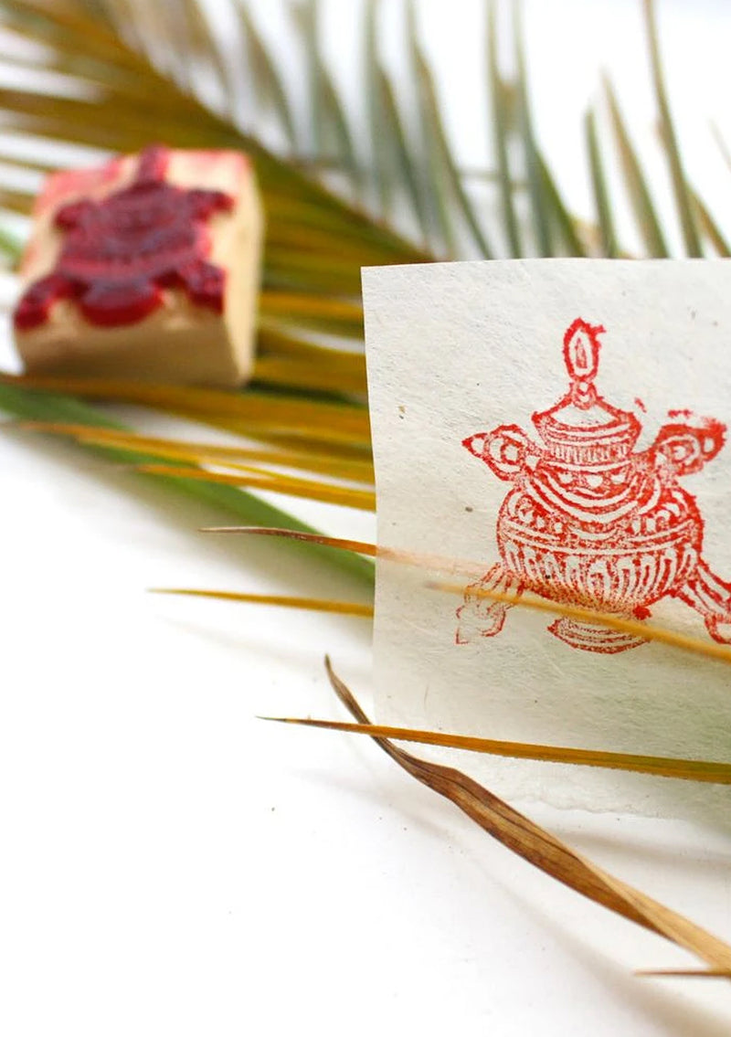Auspicious Treasure Vase Wooden Stamp