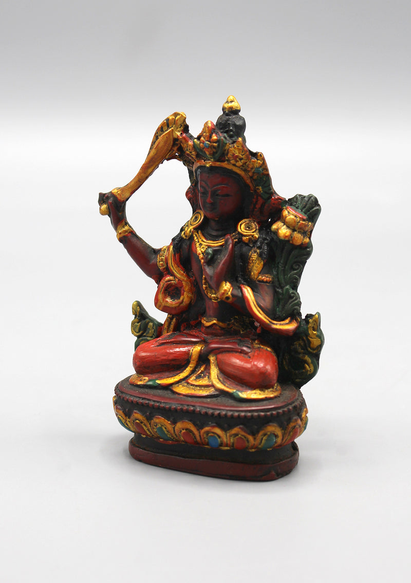 Resin Hand-painted Tibetan Manjushree Statue