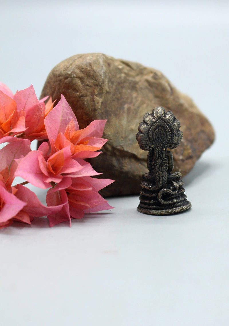Brass Mini Buddha on Seshnaag Statue