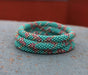 Green Czech Glass Beads Roll Bracelet from Nepal - nepacrafts