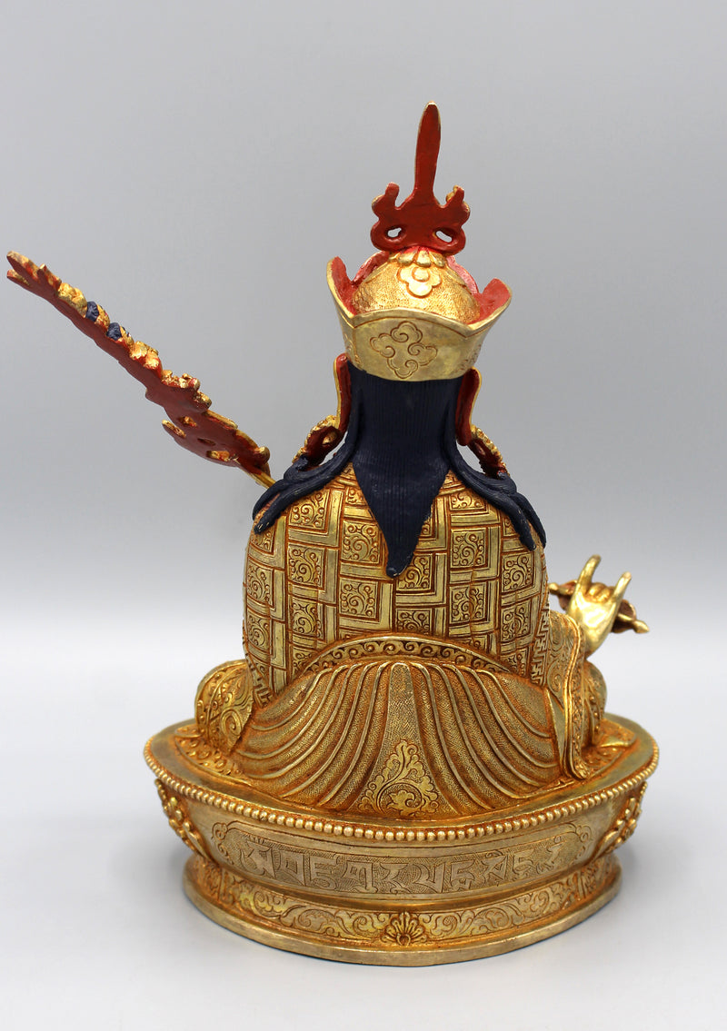 Fully Gold Plated Guru Padmasambhava Statue - nepacrafts
