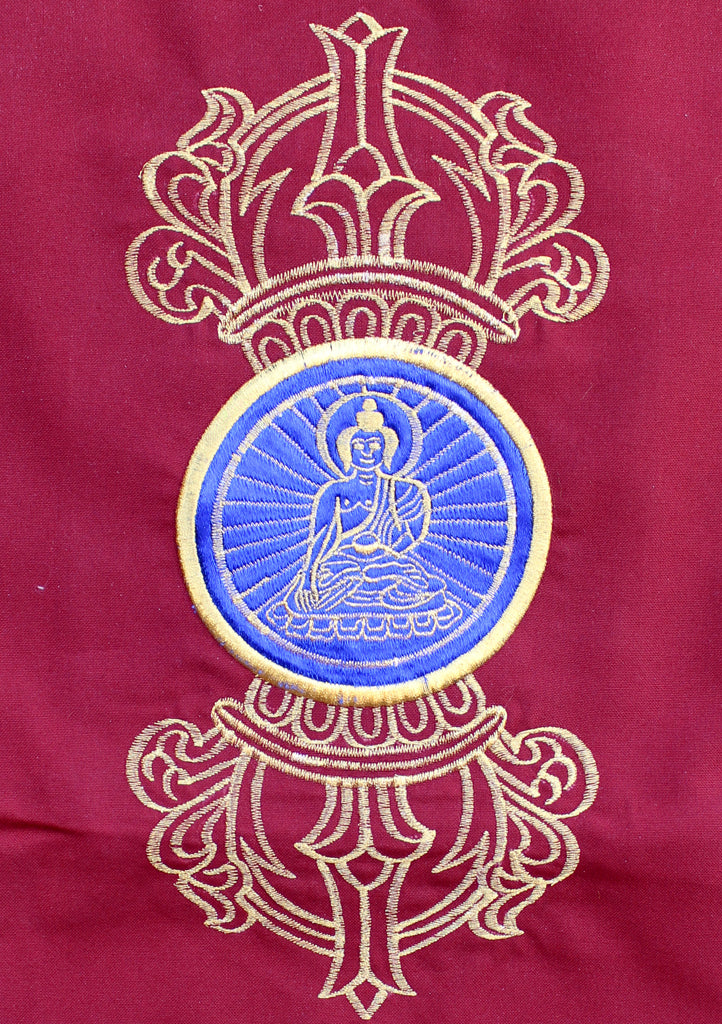Double Dorjee Buddha Embroidered Tibetan Wall Hanging - nepacrafts