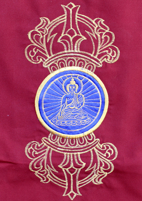 Double Dorjee Buddha Embroidered Tibetan Wall Hanging - nepacrafts