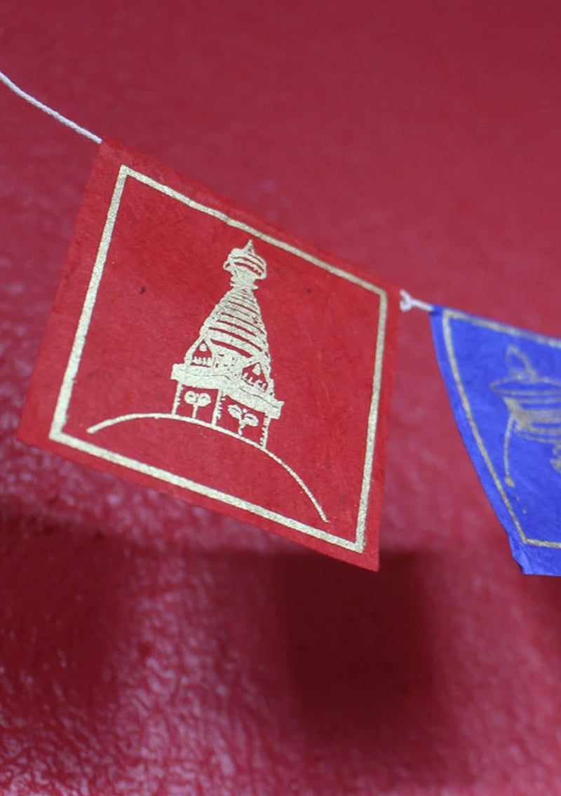 Buddhist Symbols Paper Prayer Flags