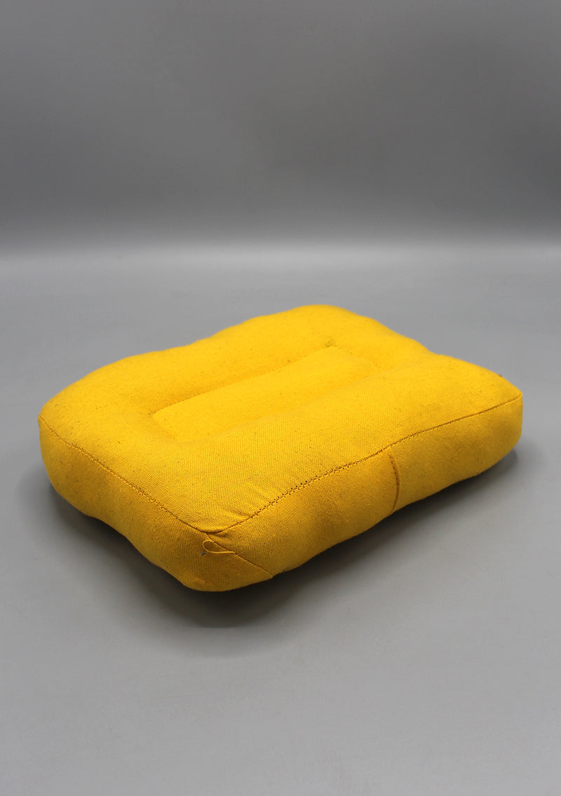 Mustard Color Rectangular Cotton Pillow for Meditation