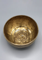 Hindu Om Mandala Etching Gulpa Tibetan Singing Bowl - nepacrafts