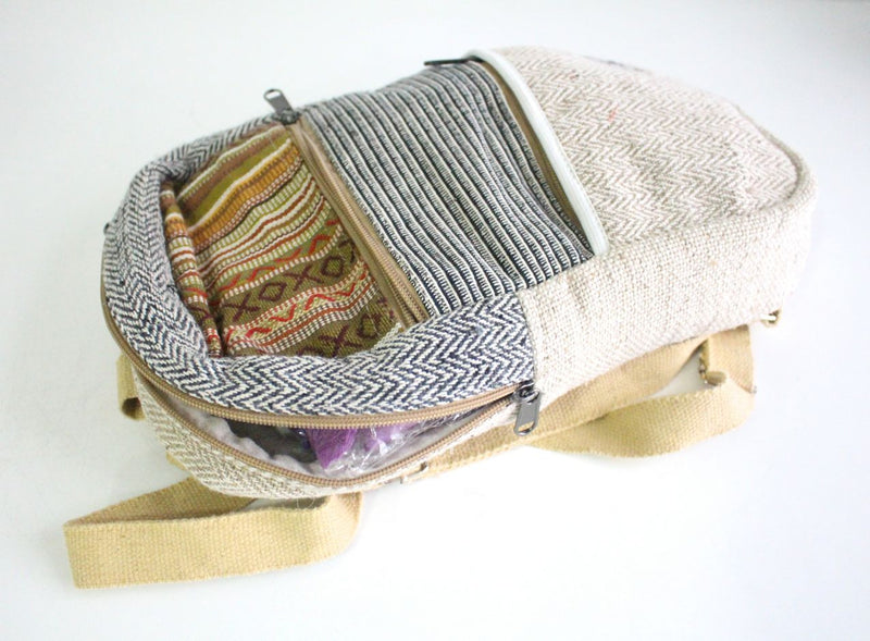 Medium Sized Cotton Blended Hemp BackPack - nepacrafts