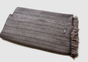 Luxurious Black and Grey Hand Knitted Cashmere Blanket - nepacrafts