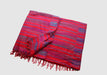 Blue Stripe Red Woolen Blanket Wrap - nepacrafts